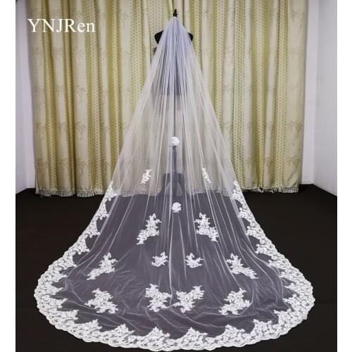 Real Photos White / Ivory Wedding Veil Comb Lace Bridal Veil With Metal Comb Wedding Accessories