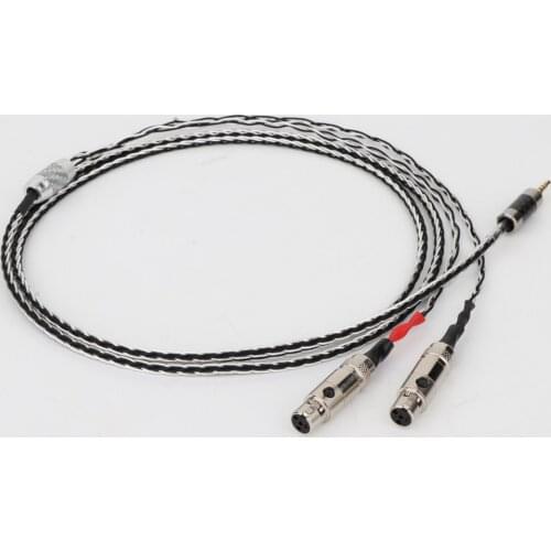 Yter HIFI 2.5/3.5/4.4mm/XLR Balanced Earphone Headphone Upgrade Cable 7N OCC SilverPlated for Audeze LCD-3 LCD3 LCD-2 LCD2 LCD-4