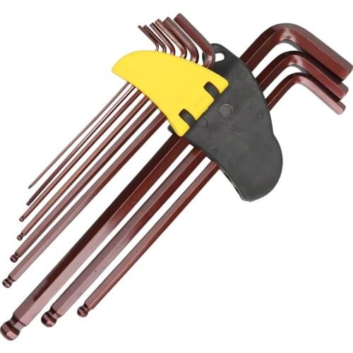 Hexagon Key Allen Wrench Ball Ended 1.5-10MM Durable Spanner CR-V/S2 Matte Chrome Wrench Hexagon Mechanic Hand Tools