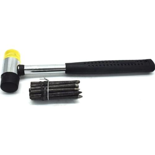 20pcs Steel Punches Flower Punch Stamp With Rubber Mallet Jewelry Metal Stamping Tools