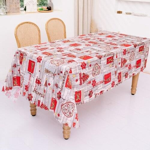 Christmas Polyester Printed Tablecloth Home Xmas Party Decor Table Decorations Antifouling Tablecloths 180*144cm