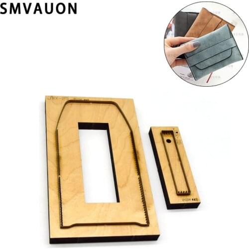 SMVAUON Lady wallet cutting die stamping die bear steel clip straight die leather wallet cutting die wood die