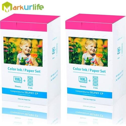 Compatible Canon KP-108IN 3 Color Ink 180 Sublimation Photo Paper 4*6" (100*148mm) for Canon Selphy CP1300 CP1200 CP900