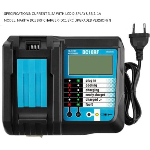 DC18RF USB Interface LCD Display Charger 14.4V / 18V Universal