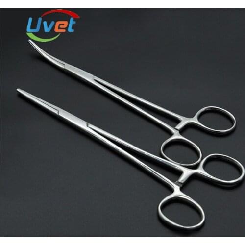 Uvet Stainless steel Hemostatic Forceps Straight elbow needle holder tool cupping forceps pet plucking vascular surgical forceps