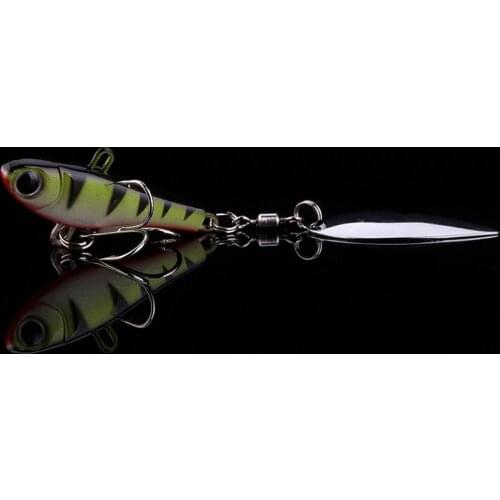 WALK FISH 1PCS Metal spoon Vib Fishing Lure Sequins Spinnerbait 21.8g Sinking Vibration Lure with Rotating Spinners Spoon Bait
