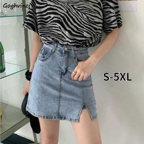 A-line Skirts Women Denim Casual Oversize S-5XL All-match Solid Trendy Summer Popular College Basic BF Empire Ladies Clothes New