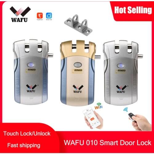 Wafu 010 Smart Door Lock Fingerprint Smart lock Password Wifi Door Lock Bluetooth Intelligent Lock Remote Control Invisible Lock