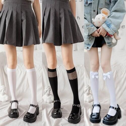 28 Styles/spring and Summer Womens Middle Tube Thigh High Tube Socks Black and White Bowknot Cute Trend Love Lace Lolita Thin