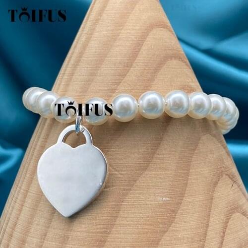 Tif 925 Sterling Silver Round Beads Love Pearl Ladies High-End Bracelet, Heart-Shaped With Original Logo Wholesale