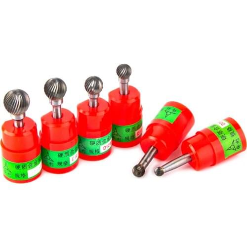1 Pack Free Shipping D/DX-Type Tungsten Steel Ball-type Engraving 1 / 4 "Cemented Carbide Rotary File Grinding Milling Cutter