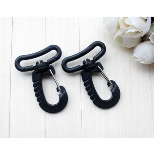 10pcs/lot 1-1/4" Webbing Plastic Swivel Snap Hook for Keychain Backpack Buckle Belt Strap Black