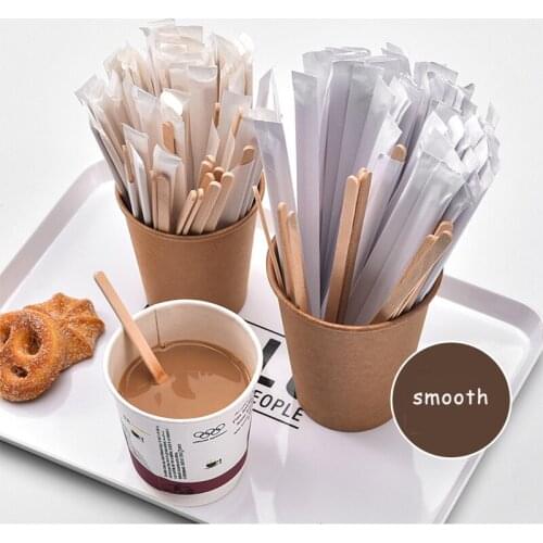 100Pcs/lot Individual Package Wooden Plastic Coffee Stir Stick Hot Drink Disposable Stir Stick Milk Stir Stick Coffee Shop Bar