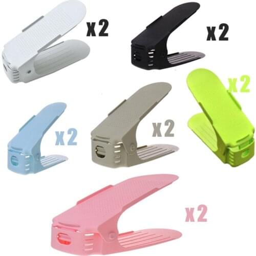 12 Pieces 6 Color Adjustable Slot Cabinet Shoe Storage Box Shoe Organizer Storage Rack Closet Rack Adjustable Shoe Organizer