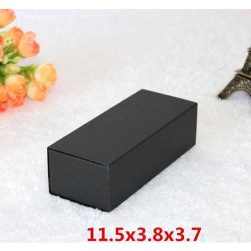 20pcs/lot-11.5*3.8*3.7cm Black Paper Packaging Box for Essential Oil Perfume sample bottle Lipstick DIY Craft Packaging Box