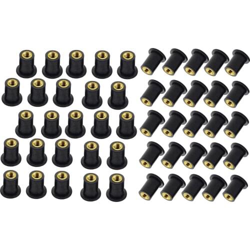 50/20/10/5/1Pcs M5 Universal Motorcycle Rubber Well Nut Windscreen Wind screen Fairing Cowl Well Nut Bolts Screw