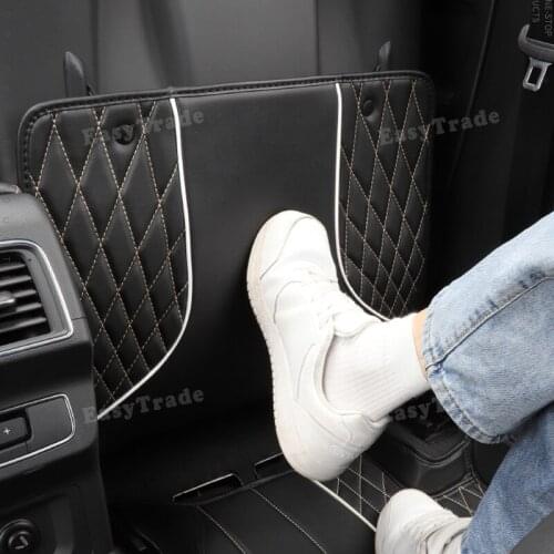 For Audi A3 8V 8P Accessories 2014-2021 Leather Car Seat Anti-Kick Mat Rear Row Seats Cover Back Protection Mats Black Brown