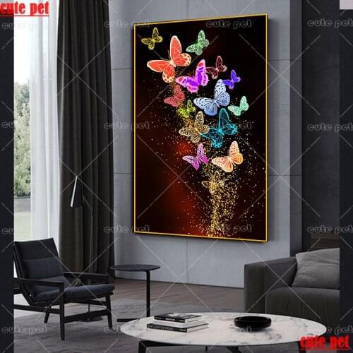 DIY Diamond Painting color butterfly Diamond Painting Mosaic Craft Needlework Full Diamond 5d Embroidery Rhinestone Animal Decor