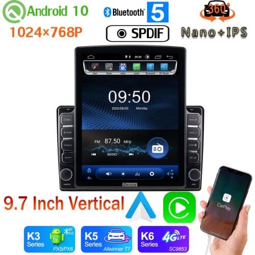 Android auto Nano+IPS 9.7" Tesla Style PX6 4+64G GPS Android 10.0 Radio For Renault Duster Dacia 2014-2018 360 Camera Car Media