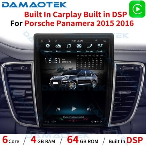 DamaoTek Android 9.0 10.4'' Tesla Vertical Screen Car Radio Audio Player For Porsche Panamera 970 G1 2011-2016 Multimedia DSP