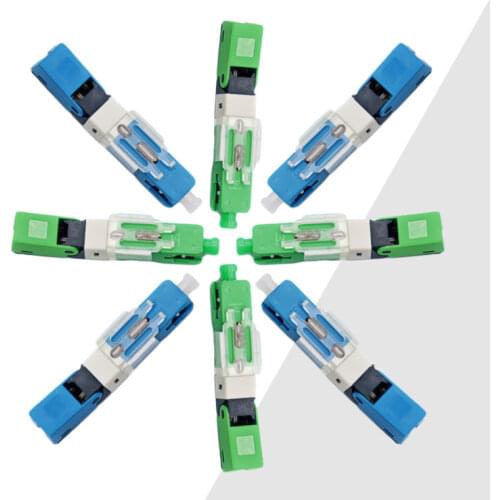 Free Shipping 100 SC APC Fiber Optic Fast Connector SC Fast Connector Fiber SC Adapter FTTH Single Mode SC Quick Connector