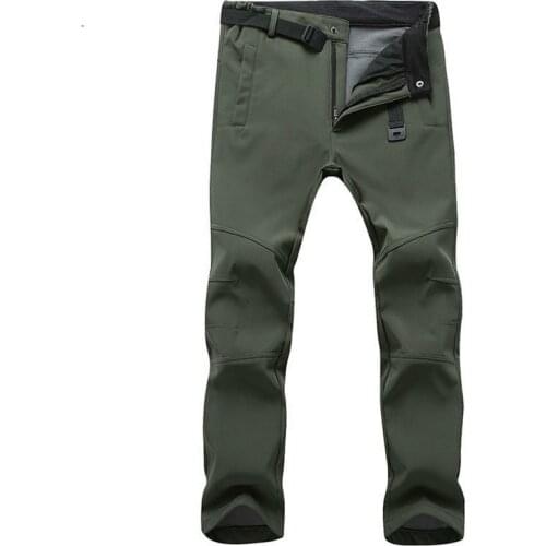 Brand Stretch Waterproof Casual Pants Men Winter Warm Fleece Shark Skin Trousers Male Black Sweatpants Mens Work Pants Jogger