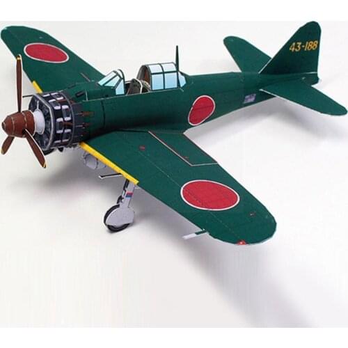 DIY 1: 48 Japanese A6m5a Zero Fighter 56 Type Carriers Military Kid Papercraft Fan Toy Collection Paper Model Aircraft R7G5