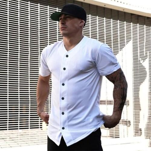 Running Oversized Cardigan T shirt Men Gym Clothing Bodybuilding Fitness Loose Sports T-shirt Streetwear Hip Hop Tee shirt