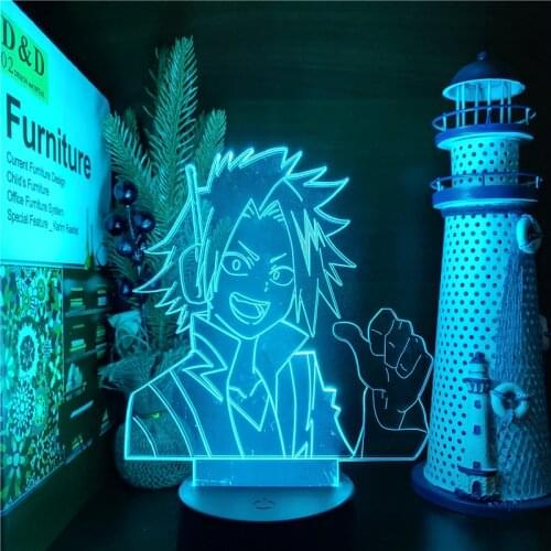 Boku no Hero Academia MY HERO ACADEMIA DENKI KAMINARI Figure 3d Lamp Anime Led Night Light Manga Gadget Bedroom Decor Kids Gifts