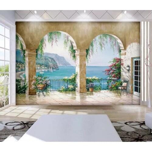Custom photo wallpaper 3d wall murals wallpaper Lakeside landscape European architectural landscape mural wall papers home decor