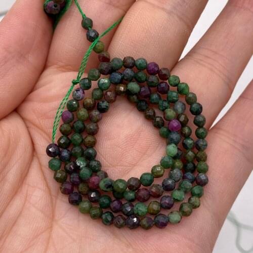 Faceted Round Natural Gemstone Epidote Loose Spacer Beads for Handmade Crafts Bracelet Necklace Earrings Jewelry Making