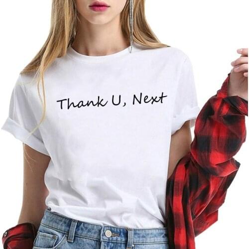 Hillbilly 2020 New Fashion Tops Tees Women Streetwear for Sexy Baby Girls THANK U NEXT Letter Print Short Sleeve Femme T-Shirts
