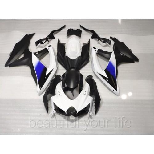 Customize Injection fairing kit for Suzuki K8 GSXR600/750 2008 2009 2010 black white Chinese farings bodywork GSXR 750 600 08-10