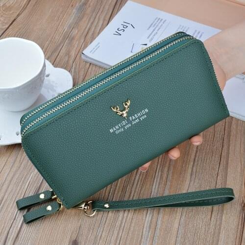 MONNET CAUTHY Newest Long Wallets Two Zipper High Capacity Multifunction Multi-card slot Purse Practical Casual Green Red Wallet