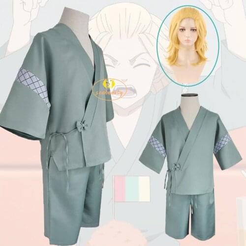 Anime Tokyo Revengers Mikey Cosplay Costume Kimono Set Manjiro Sano Yellow Wig Yukata Cardigan Kawaii Cute Pajamas Party Outfit