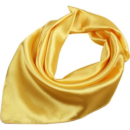 Unisex Satin Solid Plain Color Mini Scarf Men Women Square Neckerchief Small Wrap 60cm 038-434 D