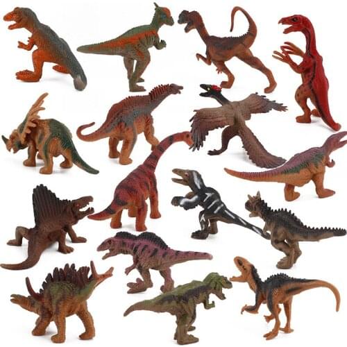 4pcs/set Dinosaur Model Toy Simulation Tyrannosaurus Double Crown Dinosaur Home Decoration Children Xmas Gift