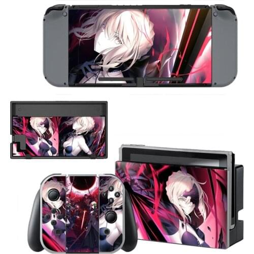 Anime Girl Fate Saber Skin Sticker Decal for Nintendo Switch sticker skin for Nintend Switch NS Console and Joy-Con Controller