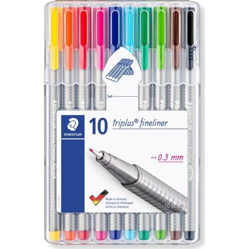 Staedtler Triplus Fineliner 334 SB20 Tips Desktop Box - Assorted Colours (Pack of 20)