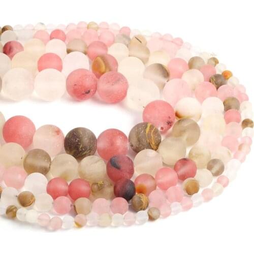 Natural semi precious stone beads Frosting Watermelon red Making bracelet, necklace and earrings for DIY 4/6/8/10/12mm 38cm
