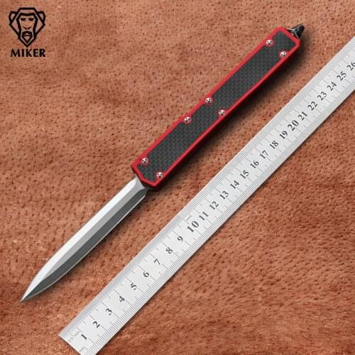 MIKER II fixed blade Knife D2 Blade Carbon Fiber+Aluminum alloy Handle outdoor EDC hunt Tactical tool dinner kitchen knife