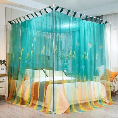 Dream mosquito net Four Corner Post cartoon Canopy Bed Mosquito Net contain frame for Queen King Bed