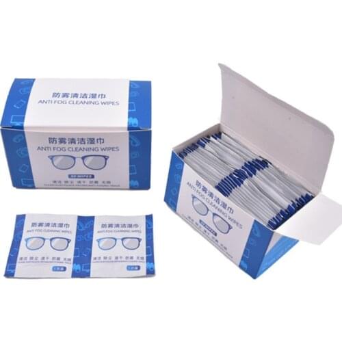 50Pcs Anti-Fog Wipes for Glasses Pre-moistened Antifog Lens Wipe Individually Wrapped Disposable Defogger Eyeglass Wipes