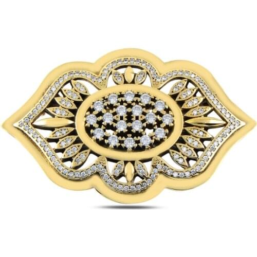 Silver 925 Sterling Zircon Cubic Zirconia Authentic Brooch