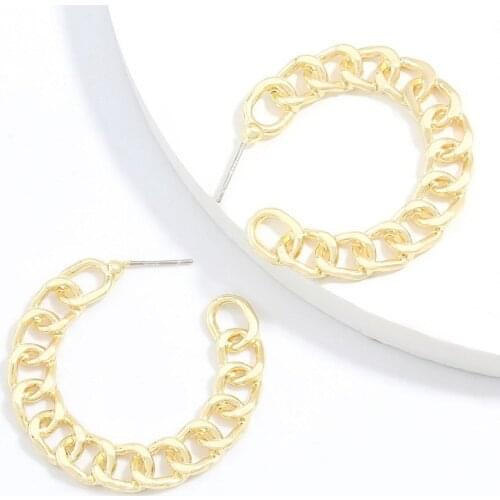 Find Me Geometric Simple Alloy Stud Earrings New Chain-Shaped Earrings For Women Fashion Jewelry Accessories