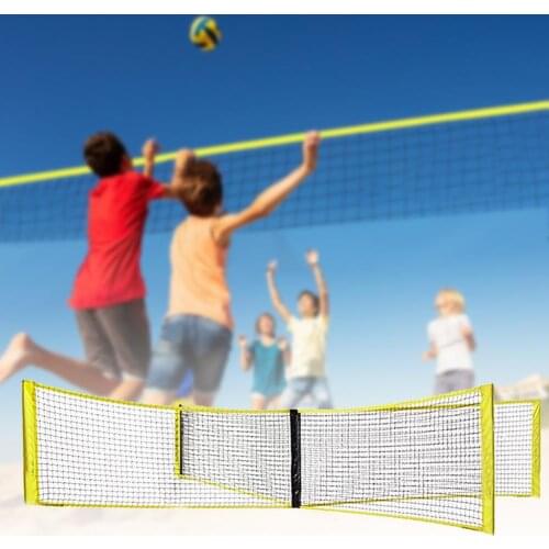 Volleyball Net Four-sided PE Durable Cross Volley Ball Training Net Sports Badminton Game Net Four-sided Cross Volleyball Net