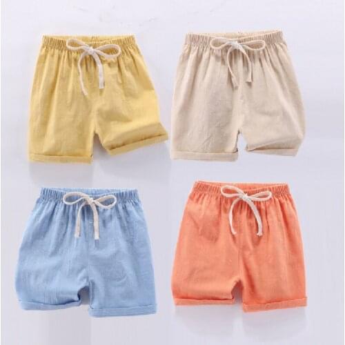 Baby Girl Childrens Shorts Boys Outer Wear Summer Loose 2021 Middle Small Kids Thin Cotton Linen Pants