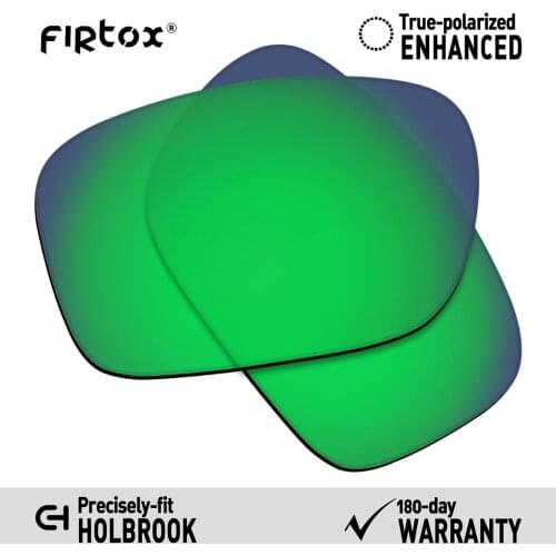 Firtox True UV400 Polarized Lenses Replacement for-Oakley Holbrook OO9102 Sunglasses (Compatiable Lens Only) - Green Mirror