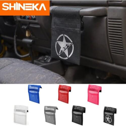 SHINEKA Stowing Tidying For Jeep Wrangler TJ 1997-2006 Car Copilot Armrest Handle Storage Bag For Jeep Wrangler TJ Accessories