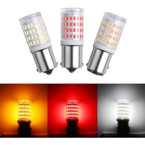 1X 1156 BA15S P21W LED Bulbs 1157 BAY15D P21/5W 3014 80 SMD CANBUS NO ERROR Turn Signal Light Auto Brake Lamp White Red 12V